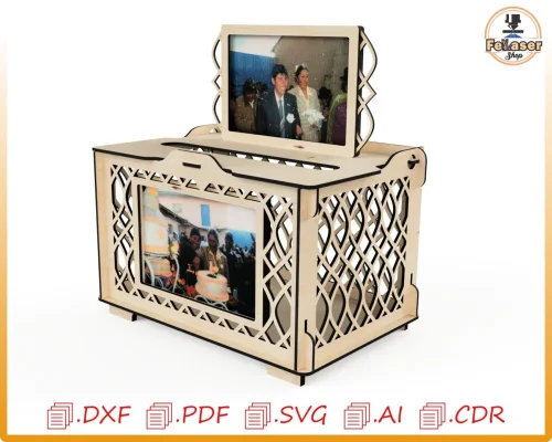 Caja de tarjeta personalizada con foto para corte láser - Regalo único y creativo