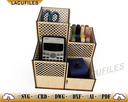 Laser Cutting Desk Organizer: Custom Pen and Pencil Holder