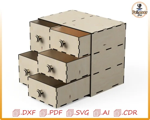 Organizador con Cajones Personalizado para Corte Láser - Ideal para Manualidades y Almacenamiento