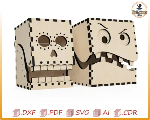 Cajas de Halloween Malgeniadas para Corte Láser - Diseños Únicos y Personalizables