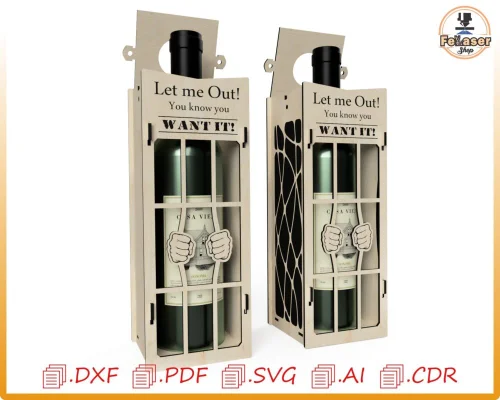 Caja de Vino Personalizada para Regalos | Diseño Elegante y Cortes Láser
