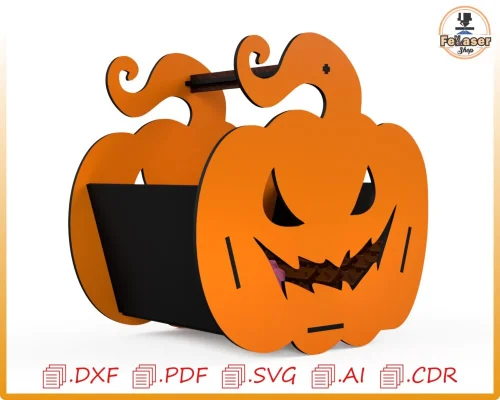 Halloween Pumpkin for Laser Cutting: Decorative and Creative Template for Parties