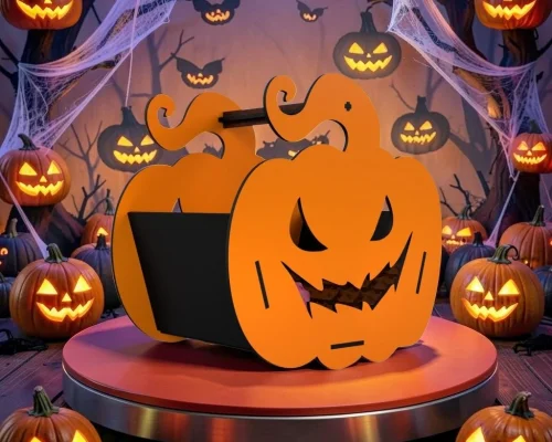 Halloween Pumpkin for Laser Cutting: Decorative and Creative Template for Parties