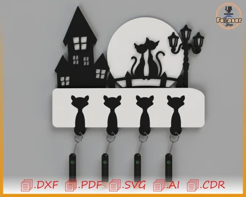 Porta llaveros de gatos personalizados - Accesorios originales de diseño para amantes de los felinos