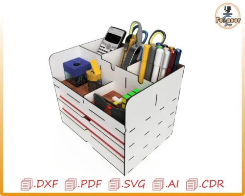 Organizador de Hojas para Escritorio - Diseño Moderno y Personalizado en Corte Láser