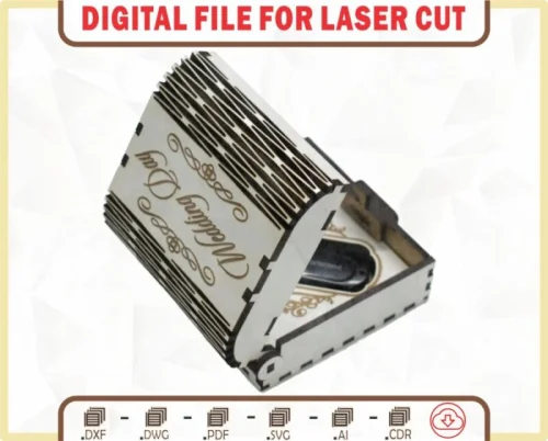 Caja USB personalizada para corte láser | Diseño moderno y funcional para almacenamiento seguro