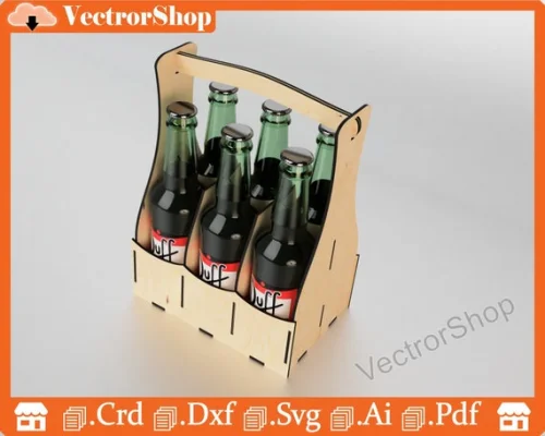 Caja de seis pack para papá - Diseño láser SVG, AI, PDF, DXF - Regalo original y divertido