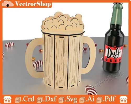 Caja de Taza para Papá - Plantilla de Corte Láser en DXF, CDR, AI, SVG - Regalo Original