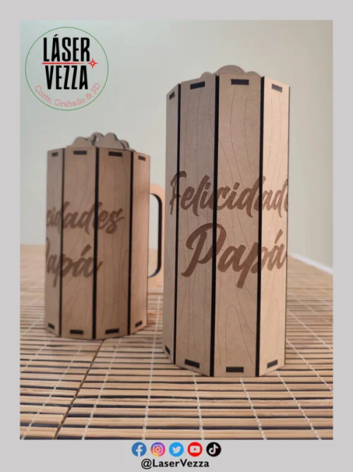 Tarros Cerveceros Personalizados para el Día del Padre - Archivos AI, PDF, DXF, SVG para Corte Láser