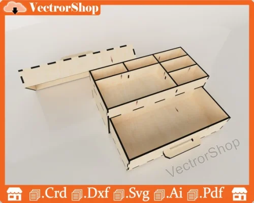 Caja de joyería de corte láser - Organizador de almacenamiento elegante para el hogar y oficina