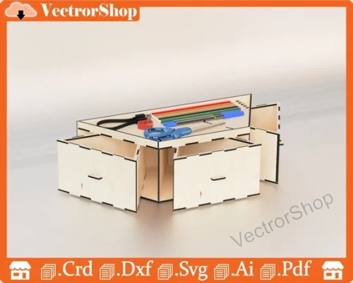 Triangular Desktop Organizer - Laser-Cut Decor and Storage for Students and Offices