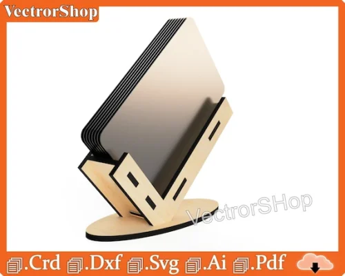 Soporte para Tarjetas de Visita CNC Laser, Archivos Digitales para Glowforge y Detalles de Escritorio