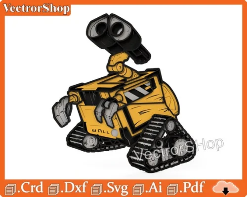 Cuadro multicapa Wall-e para corte láser CNC | Plantillas decorativas para Glowforge y CNC