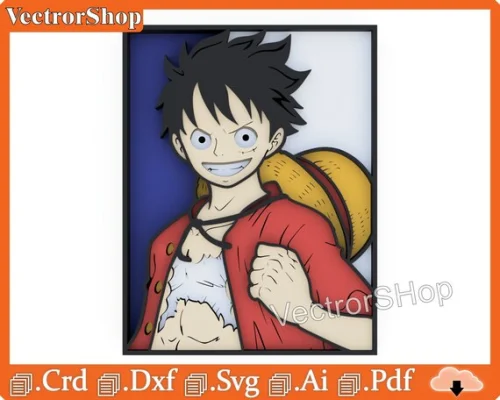 Mesa One Piece Multicapa para Corte Láser CNC - Luffy SVG DXF para Decoración de Anime