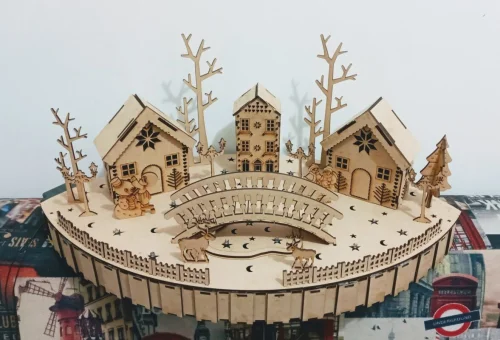 Casa Navideña Decorativa para Cortes Láser - Adornos Festivos Personalizados