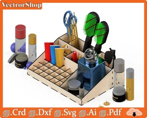 Organizador de Maquillaje para Corte Láser CNC - Vectores Instantáneos para Personalización