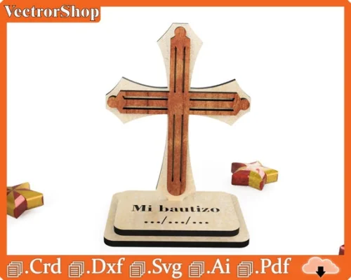 Cruz de Madera Cortada con Láser para Manualidades y Proyectos Creativos Personalizados