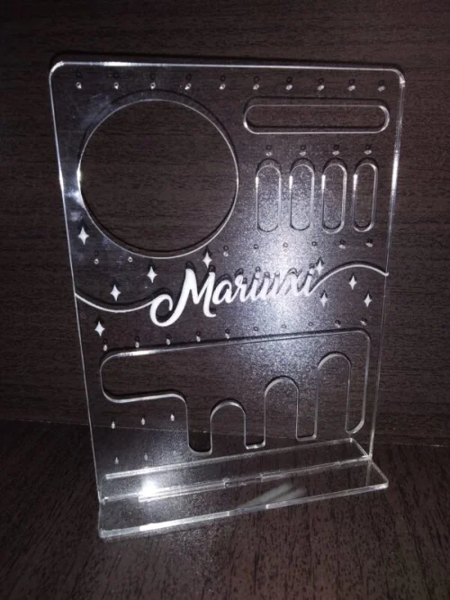 Porta Aretes y Anillos de Acrílico 3mm - Soporte Elegante para Joyas Artesanales