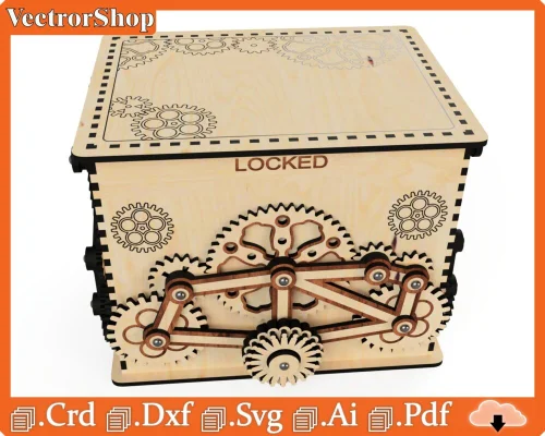 Caja de Engranajes Mecánica para Corte Láser - Diseño Personalizado y Personalizable