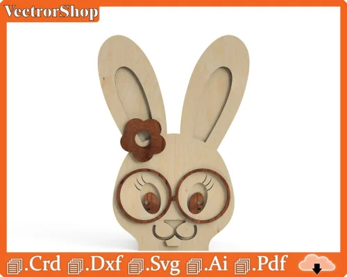 Diseño de Conejo de Pascua para Corte Láser - Regalo Creativo para San Valentín