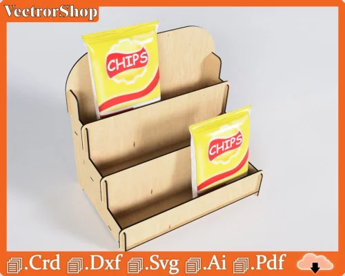 Repisa escalonada para corte láser - Archivos vectoriales CNC para diseño personalizado