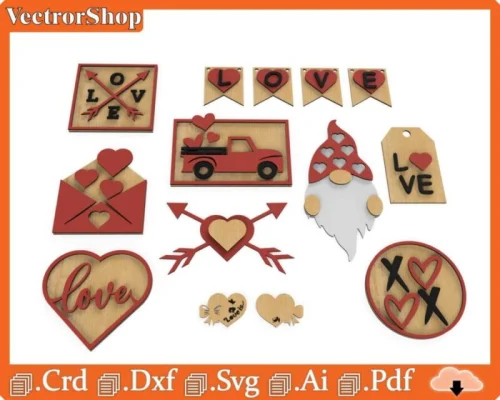 Siluetas de Amor y Amistad para Corte Láser y Cricut - Plantillas Creativas y Personalizables