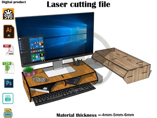 Corte láser Monitor para escritorio SVG 4mm-5mm-6mm