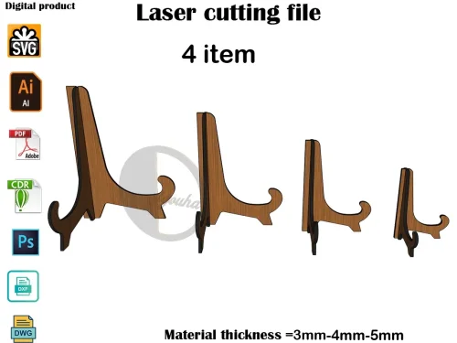 Sostén de Exhibición de Madera SVG para Corte Láser 3mm-4mm-5mm