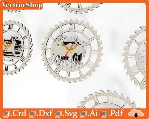 Conjunto de 14 Plantillas de Relojes para Corte Láser CNC - Diseño Creativo y Personalizable