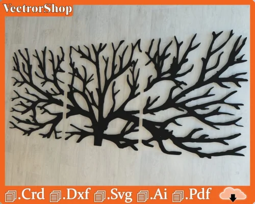 Ramas de árbol para corte láser CNC - Planos vectoriales para decoración y artesanía