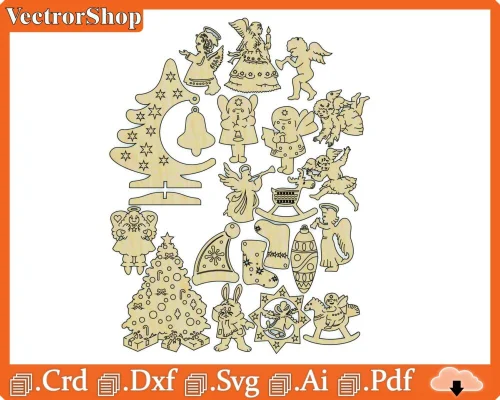 Adornos de Navidad personalizables para corte láser - Diseños únicos y creativos