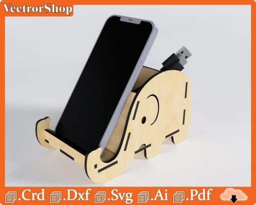 Soporte de Celular Elefante de Madera - Elegante Phone Holder para iPhone y Smartphones