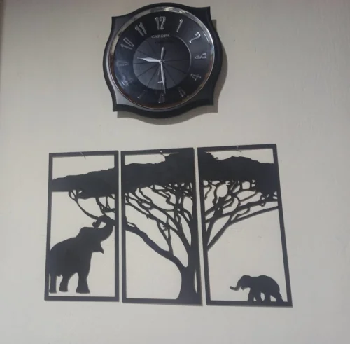 Cuadro de Elefantes Decorativo - Pintura de Elefantes en Acrílico para Hogar
