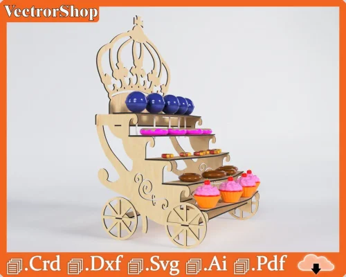 Estante de Mesa Decorativo para Fiestas - Soporte CNC para Dulces y Decoraciones