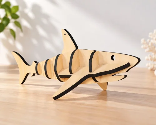 Vector de tiburón para corte láser y CNC - Archivos de diseño para proyectos de animales