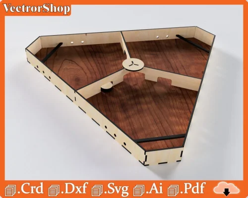 Juego de mesa para corte láser: set de 3 personas con lanzadera y archivos CNC imprimibles