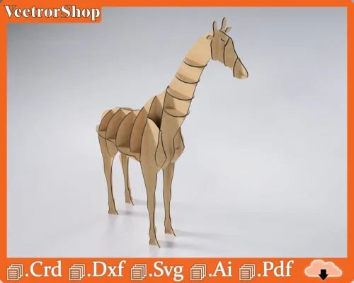 Jirafa Vector CNC Láser para Decoración de Interiores - Arte Digital y Rompecabezas Personalizado