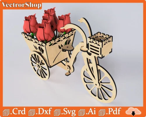 Planos de corte láser para bicicleta decorativa - Archivos DXF, SVG, AI y más