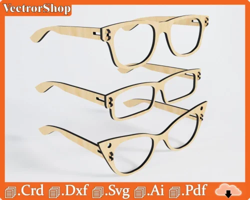 Vectores de Gafas para Corte Láser | Archivos CNC para Juguetes de Madera