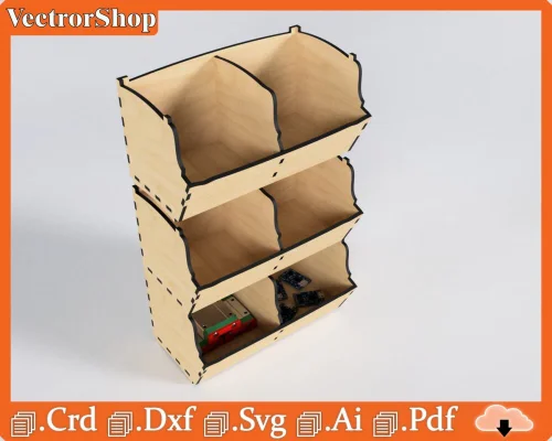 Caja de encaje vertical para corte láser - Vectores CNC personalizables y fáciles de usar