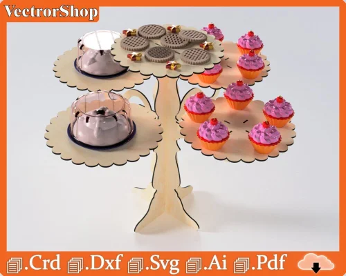 Custom Cake Stand - Elegant Laser-Cut Table Decoration