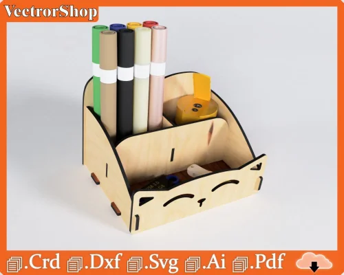 Organizador de Gato para Corte Láser CNC - Accesorio Decorativo y Funcional para Mascotas