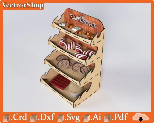 Planos CNC láser para estante de mesa estilo fuego - Decoración moderna única y creativa