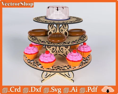 Soporte de Dulces y Estante Decorativo para Fiestas - Bricolaje con Corte Láser CNC