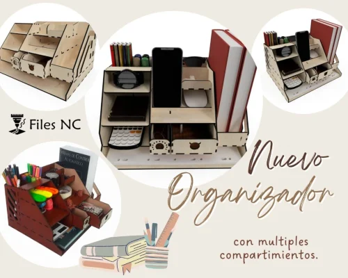 Organizador de Escritorio Personalizado para Corte Láser CNC - Archivo Vectorial para Corte Preciso