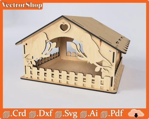 Plantilla de Corte Láser para Casa de Pájaros | Diseño CNC Creativo y Personalizable para Decoración