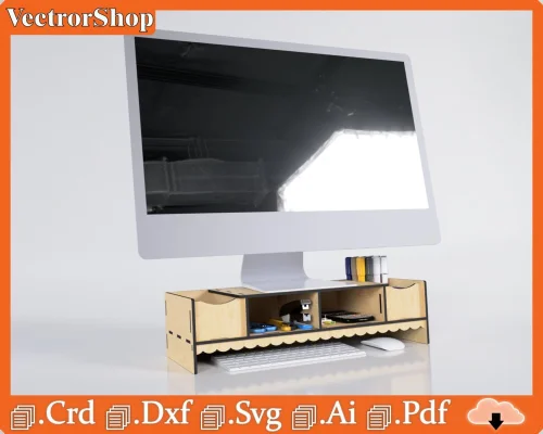 Organizador de Mesa para Monitor - Corte Láser Personalizado y Diseño Moderno