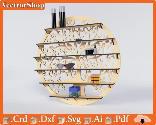 Repisa de pared árbol de la vida para corte láser CNC - Decoración moderna y personalizada