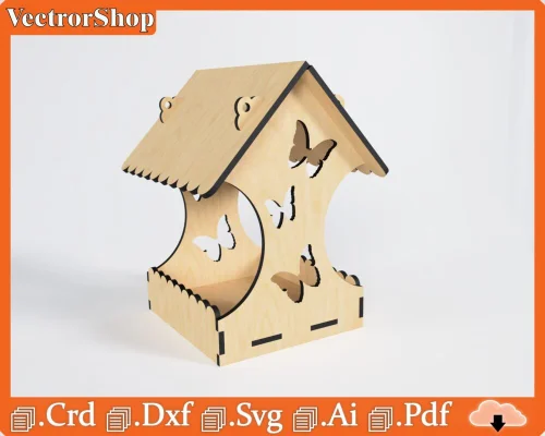 Casita de pájaro para corte láser | Archivos vectoriales para corte láser