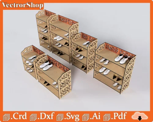 Estantería de zapatos de corte láser personalizada para almacenamiento en dormitorio